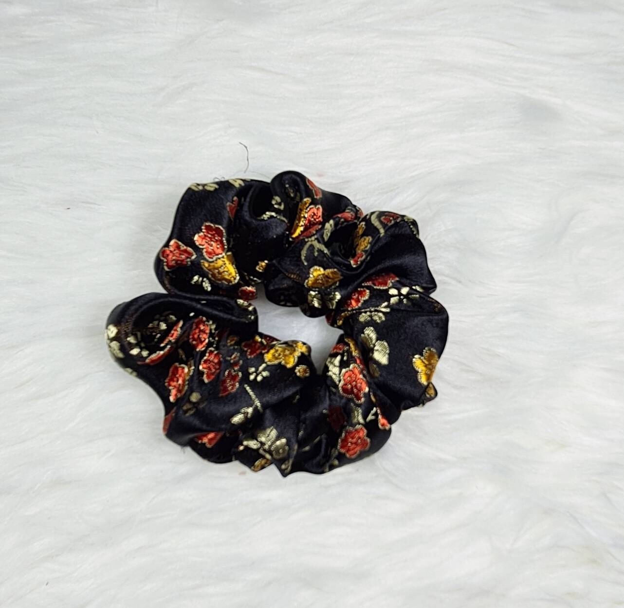 Chinese Print Scrunchie Soft Stretchy Hair Accessories Hair Tie