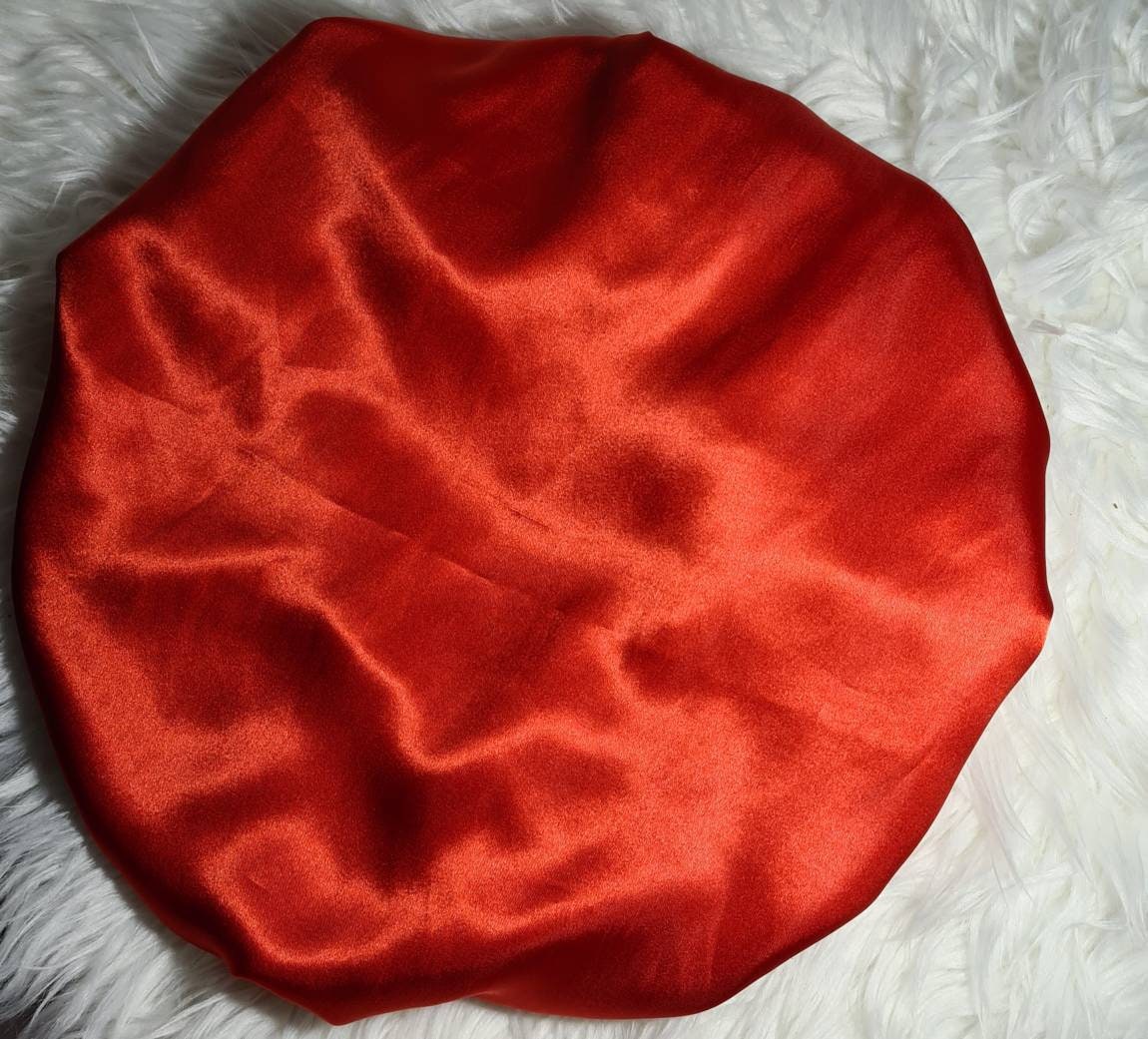 Red Reversible Satin hair bonnet Satin Elasticated, Sleep Hat Bonnet, Headscarf. Night Sleep, Protecting Hairstyle,