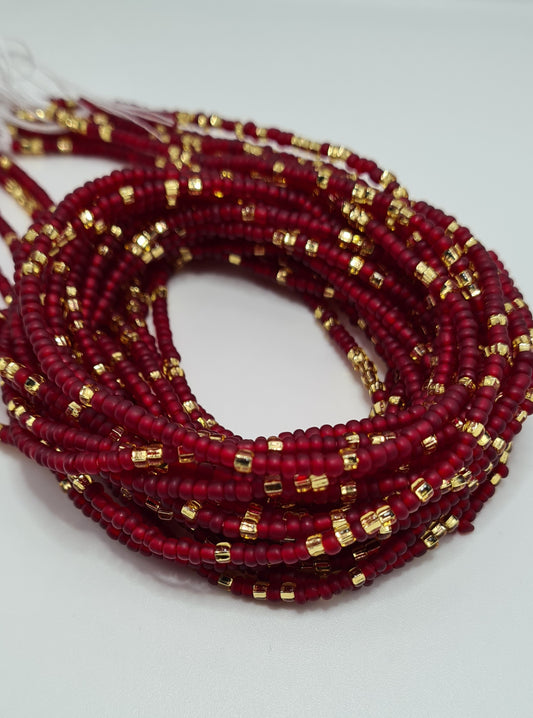 Deep red forested waist beads|On Sale Belly Chain Weight control African beads|belly beads| Ghana beads| Weight Tracker| Nigerian waist beads