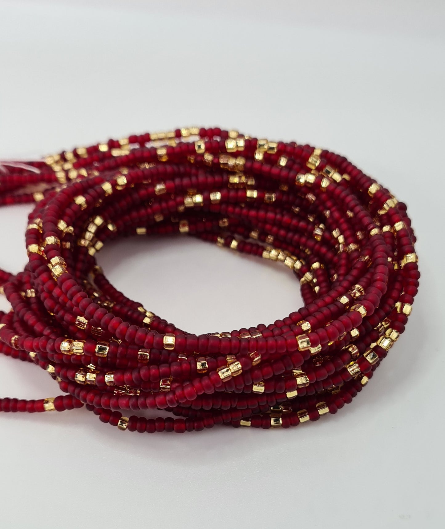 Deep red forested waist beads|On Sale Belly Chain Weight control African beads|belly beads| Ghana beads| Weight Tracker| Nigerian waist beads