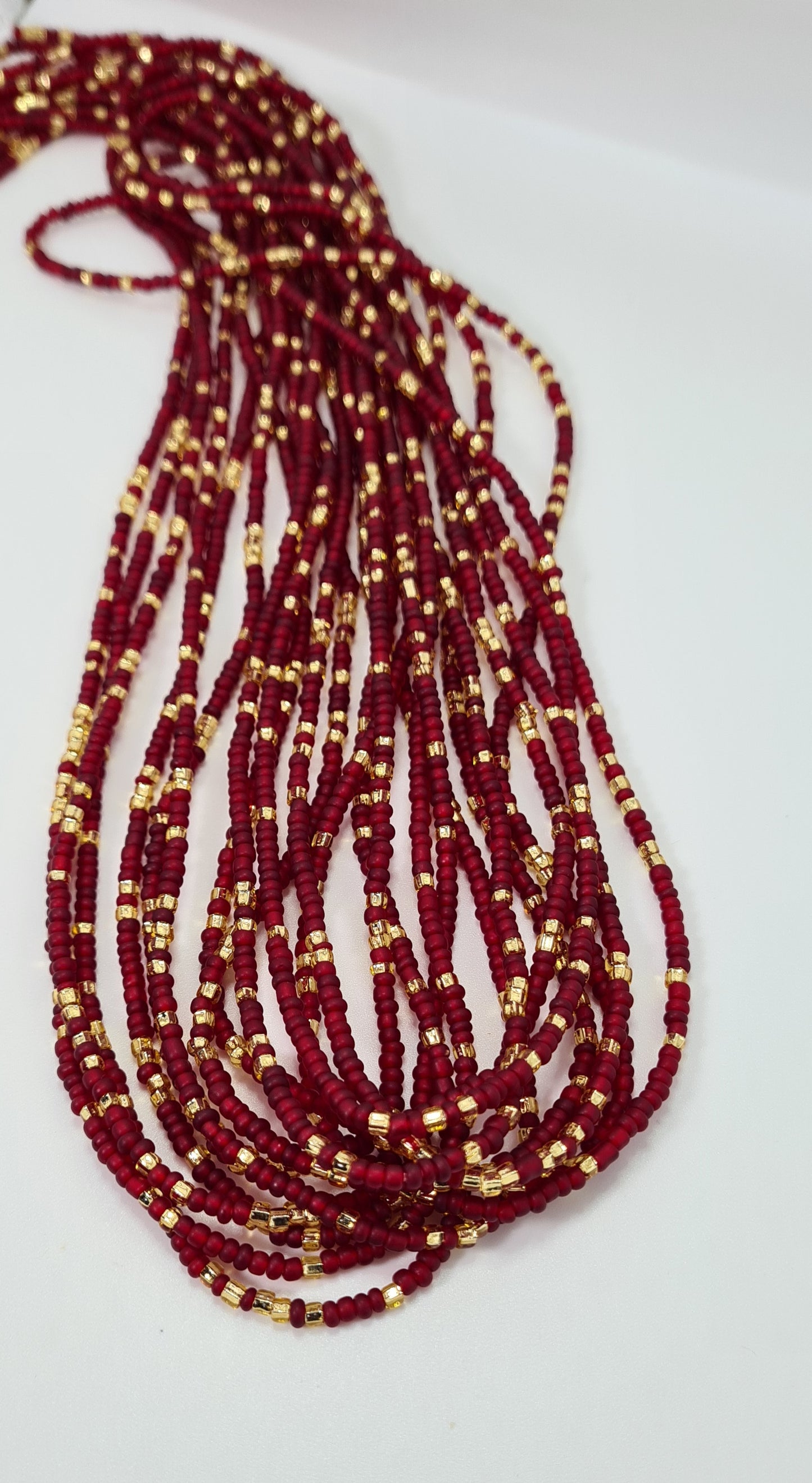 Deep red forested waist beads|On Sale Belly Chain Weight control African beads|belly beads| Ghana beads| Weight Tracker| Nigerian waist beads