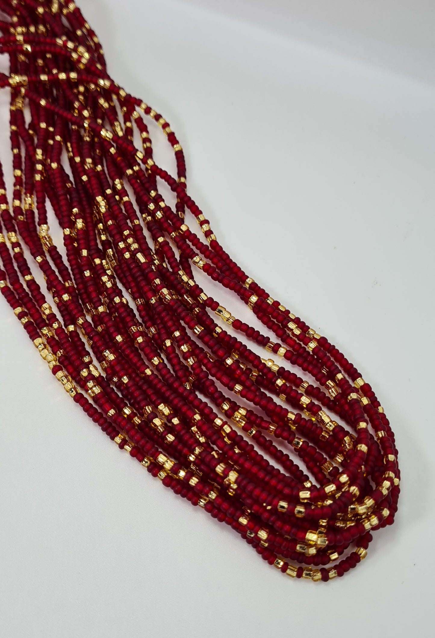 Deep red forested waist beads|On Sale Belly Chain Weight control African beads|belly beads| Ghana beads| Weight Tracker| Nigerian waist beads