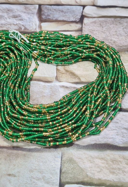 Green mix forested Waist Beads|On Sale Belly Chain Weight control African beads|belly beads| Ghana beads| Weight Tracker| Nigerian waist beads