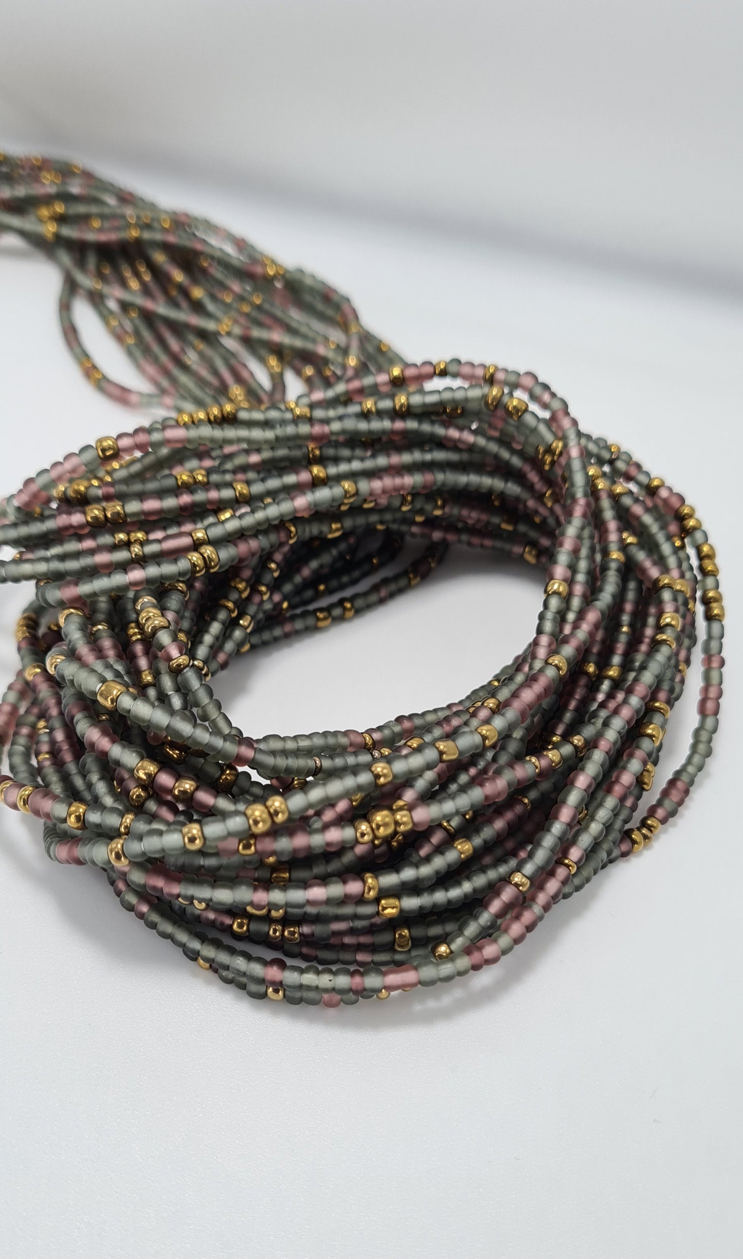 Grey and lilac Waist Beads|On Sale Belly Chain Weight control African beads|belly beads| Ghana beads| Weight Tracker| Nigerian waist beads