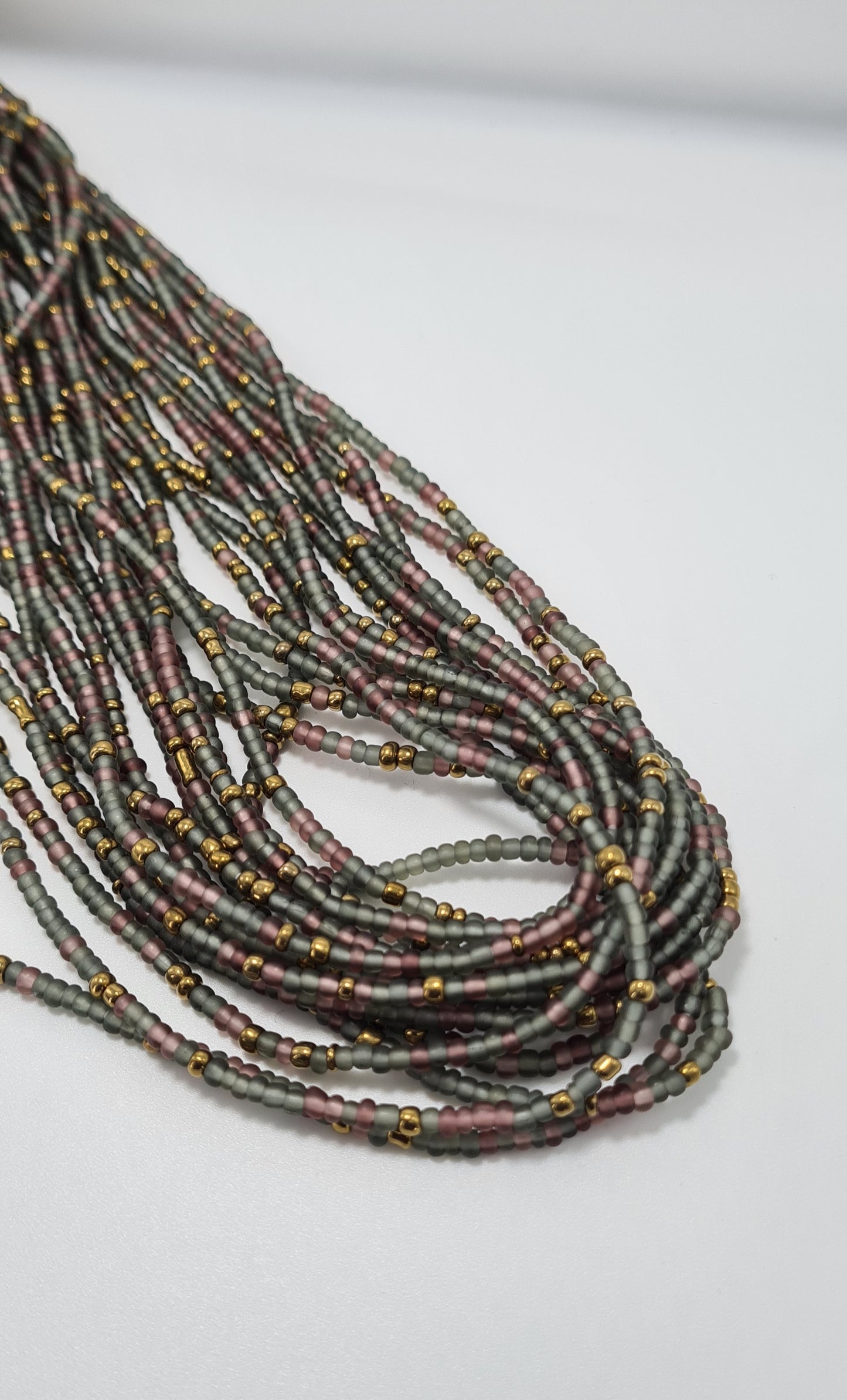 Grey and lilac Waist Beads|On Sale Belly Chain Weight control African beads|belly beads| Ghana beads| Weight Tracker| Nigerian waist beads