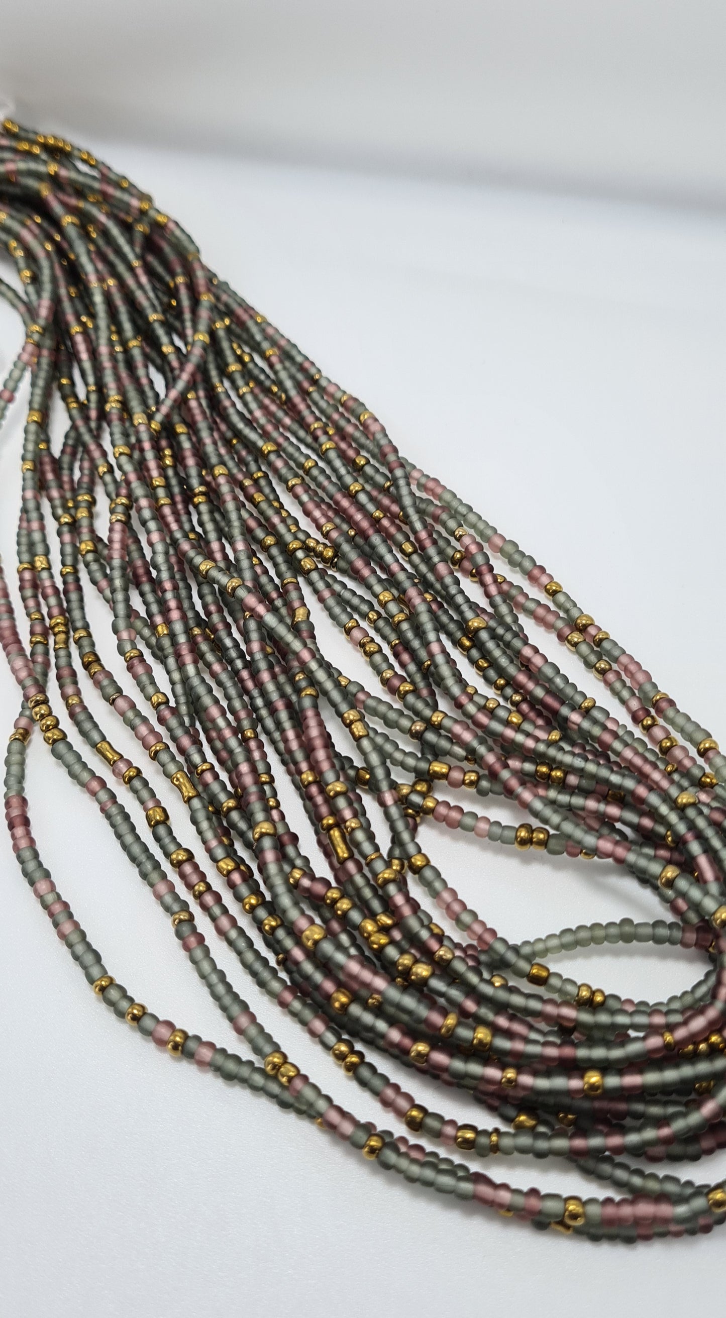 Grey and lilac Waist Beads|On Sale Belly Chain Weight control African beads|belly beads| Ghana beads| Weight Tracker| Nigerian waist beads