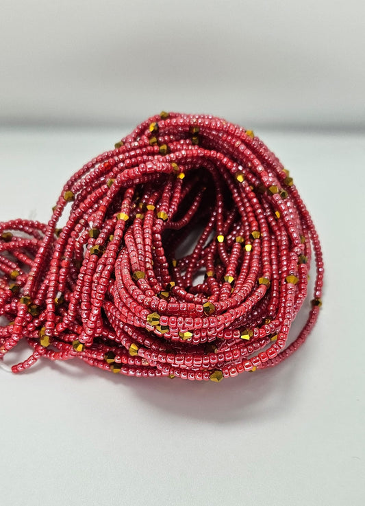 Deep peach Waist Beads|On Sale Belly Chain Weight control African beads|belly beads| Ghana beads| Weight Tracker| Nigerian waist beads