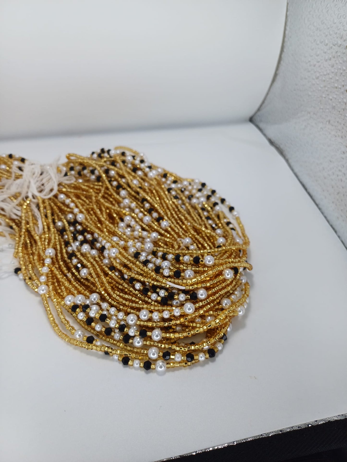 Pearl and black diamond Waist Beads|On Sale Belly Chain Weight control African beads|belly beads| Ghana beads| Weight Tracker| Nigerian waist beads