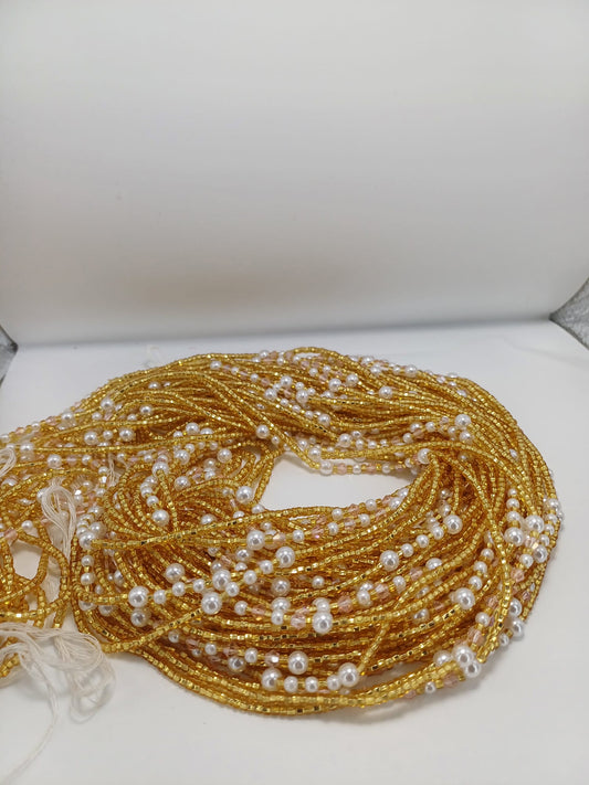 Pearl and Diamond Waist Beads|On Sale Belly Chain Weight control African beads|belly beads| Ghana beads| Weight Tracker| Nigerian waist beads
