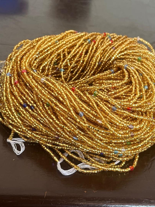 Gold and mix diamond Waist Beads|On Sale Belly Chain Weight control African beads|belly beads| Ghana beads| Weight Tracker| Nigerian waist beads