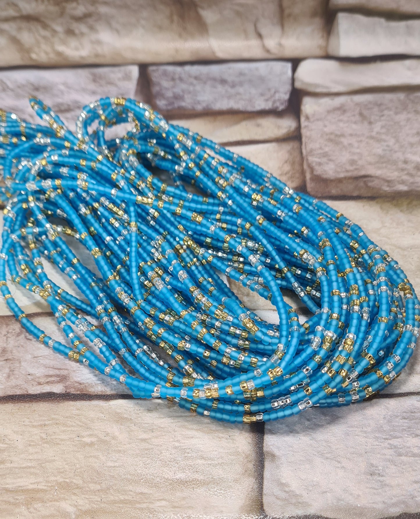 Sky blue|On Sale  Waist Beads |Chain Weight control African beads|belly beads| Ghana beads| Weight Tracker| waist beads