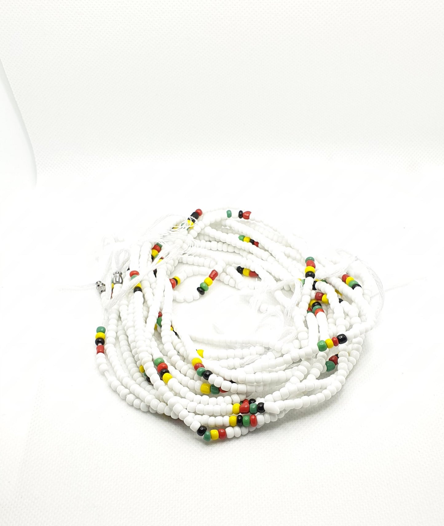 White Waist Bead|Belly Chain|weight loss beads|Weight control beads|African Waist bead|Multi coloured African waist Beads! On sales.