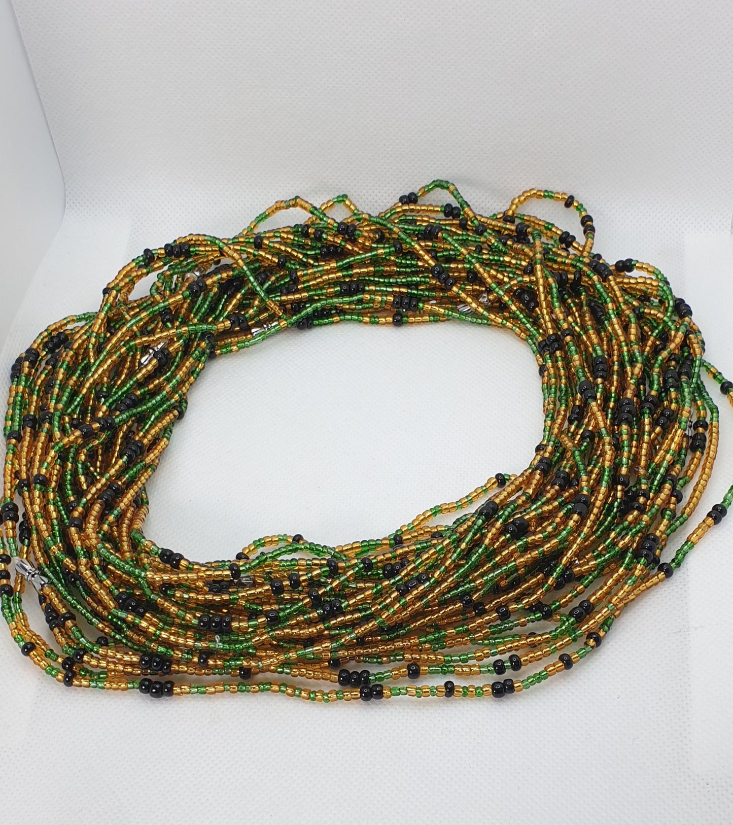 Gold|Green And Black Waist Beads|On Sale Belly Chain Weight control African beads|belly beads Africa Beads|Jamaica beads