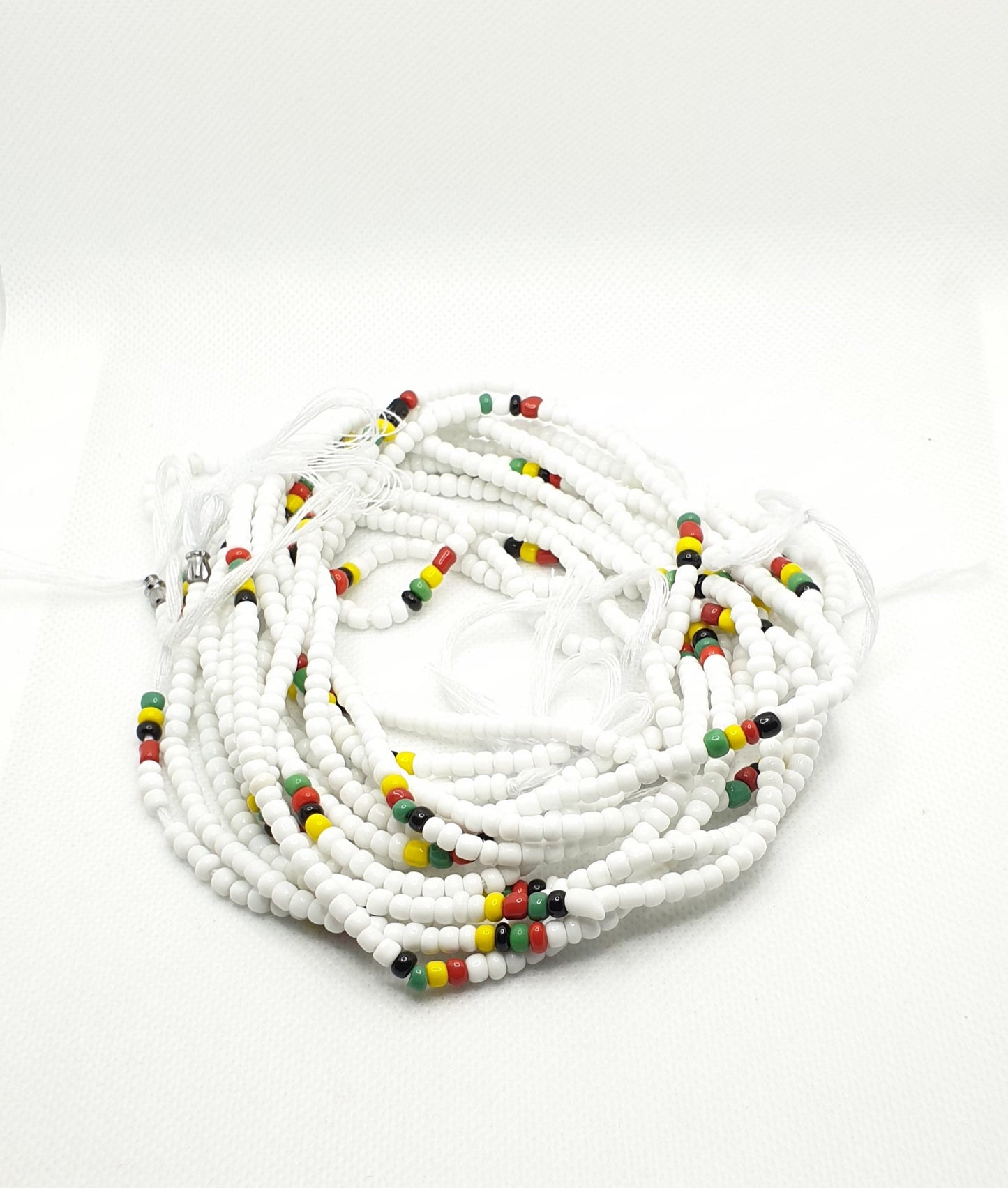 White Waist Bead|Belly Chain|weight loss beads|Weight control beads|African Waist bead|Multi coloured African waist Beads! On sales.