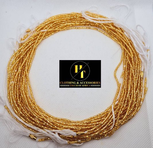 Small Gold colour Waist Beads|On Sale Belly Chain Weight control African beads|belly beads| Ghana beads| Weight Tracker|Small waist beads