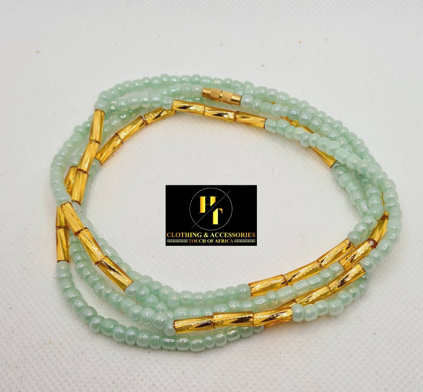 Lime Green Waist Beads|On Sale Belly Chain Weight control African beads|belly beads| Ghana beads| Weight Tracker| Nigerian waist beads