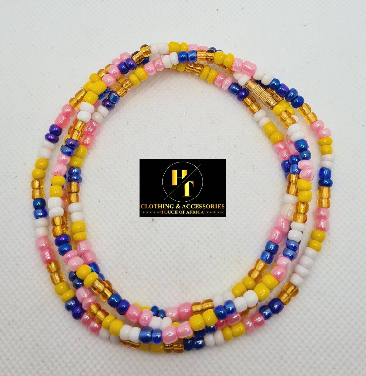 Multi colours Waist Beads|On Sale Belly Chain Weight control African beads|belly beads| Ghana beads| Weight Tracker| Nigerian waist beads