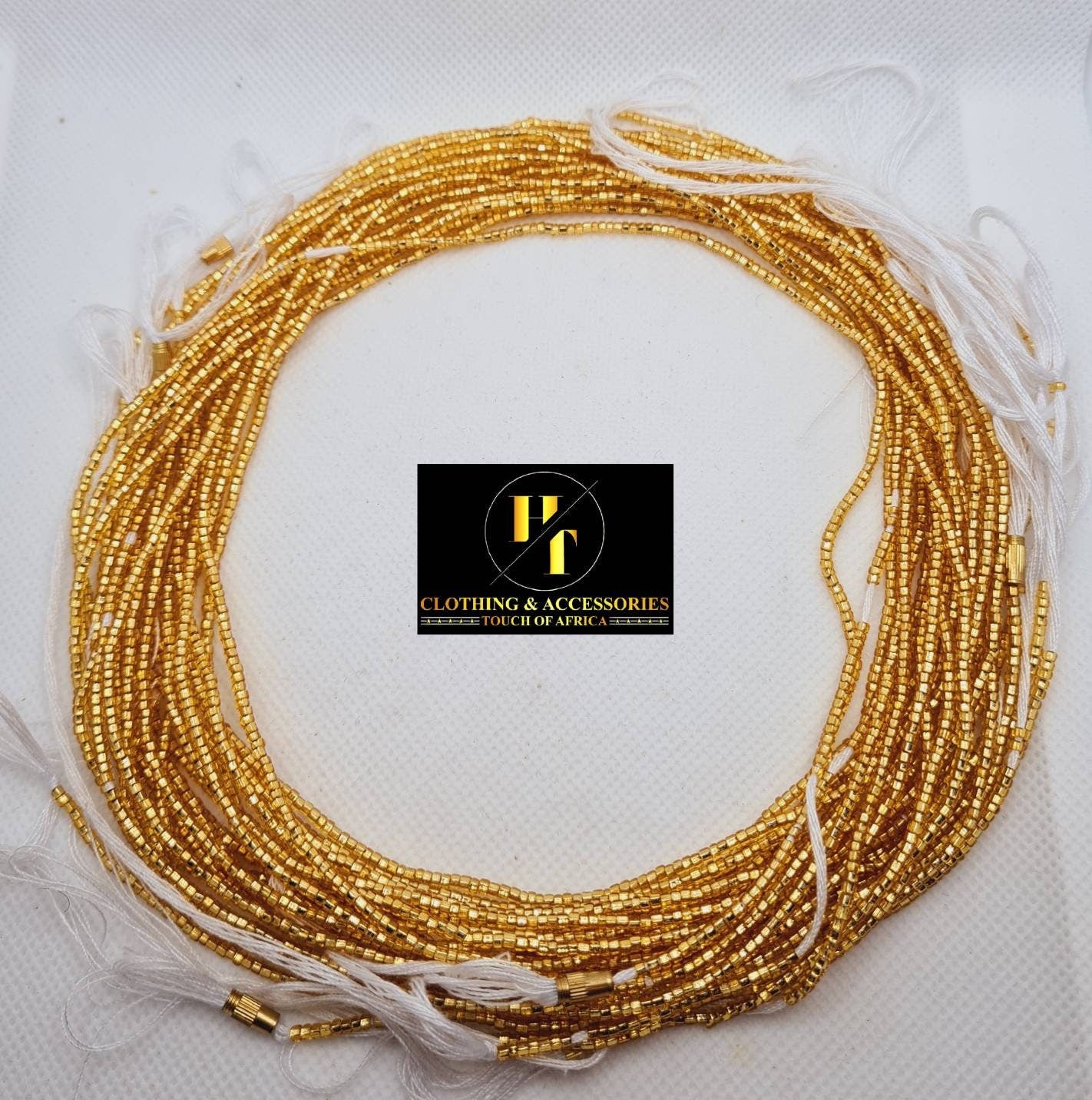 Small Gold colour Waist Beads|On Sale Belly Chain Weight control African beads|belly beads| Ghana beads| Weight Tracker|Small waist beads