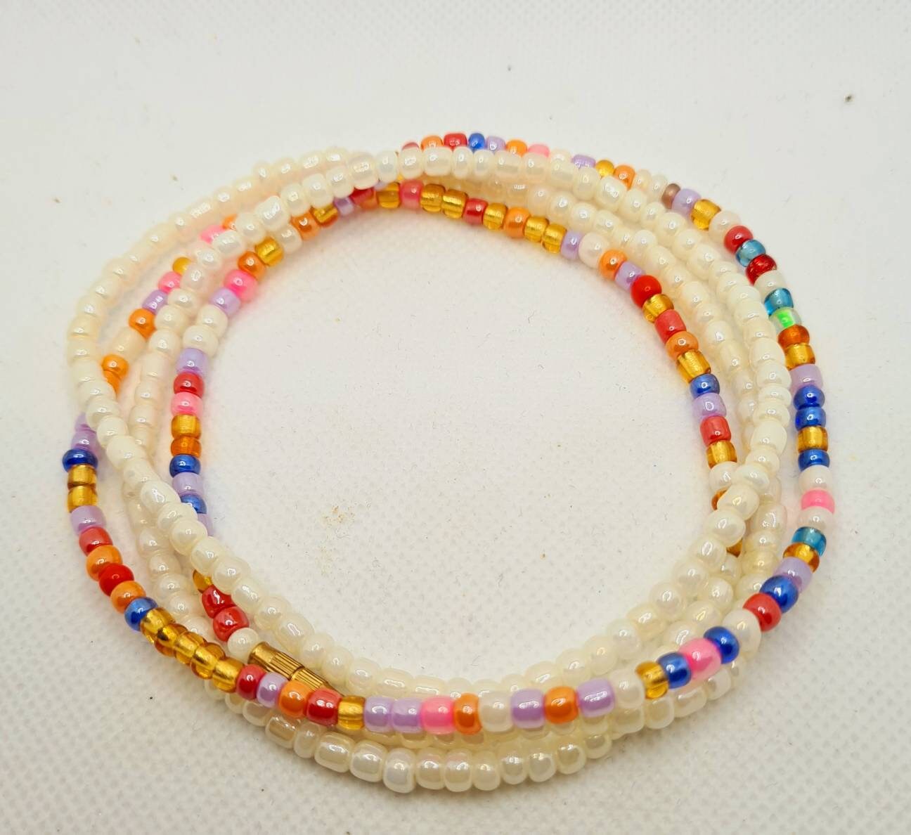 Multi colours Waist Beads|On Sale Belly Chain Weight control African beads|belly beads| Ghana beads| Weight Tracker| Nigerian waist beads