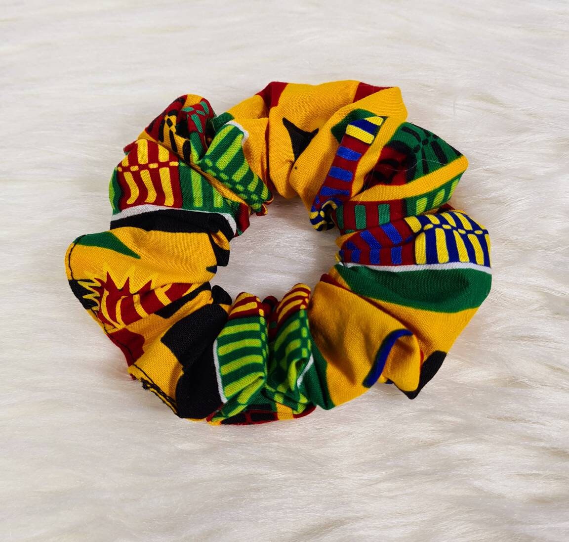 Scrunchie Soft Stretchy Hair Accessories Hair Tie African Print Fabric Kente print