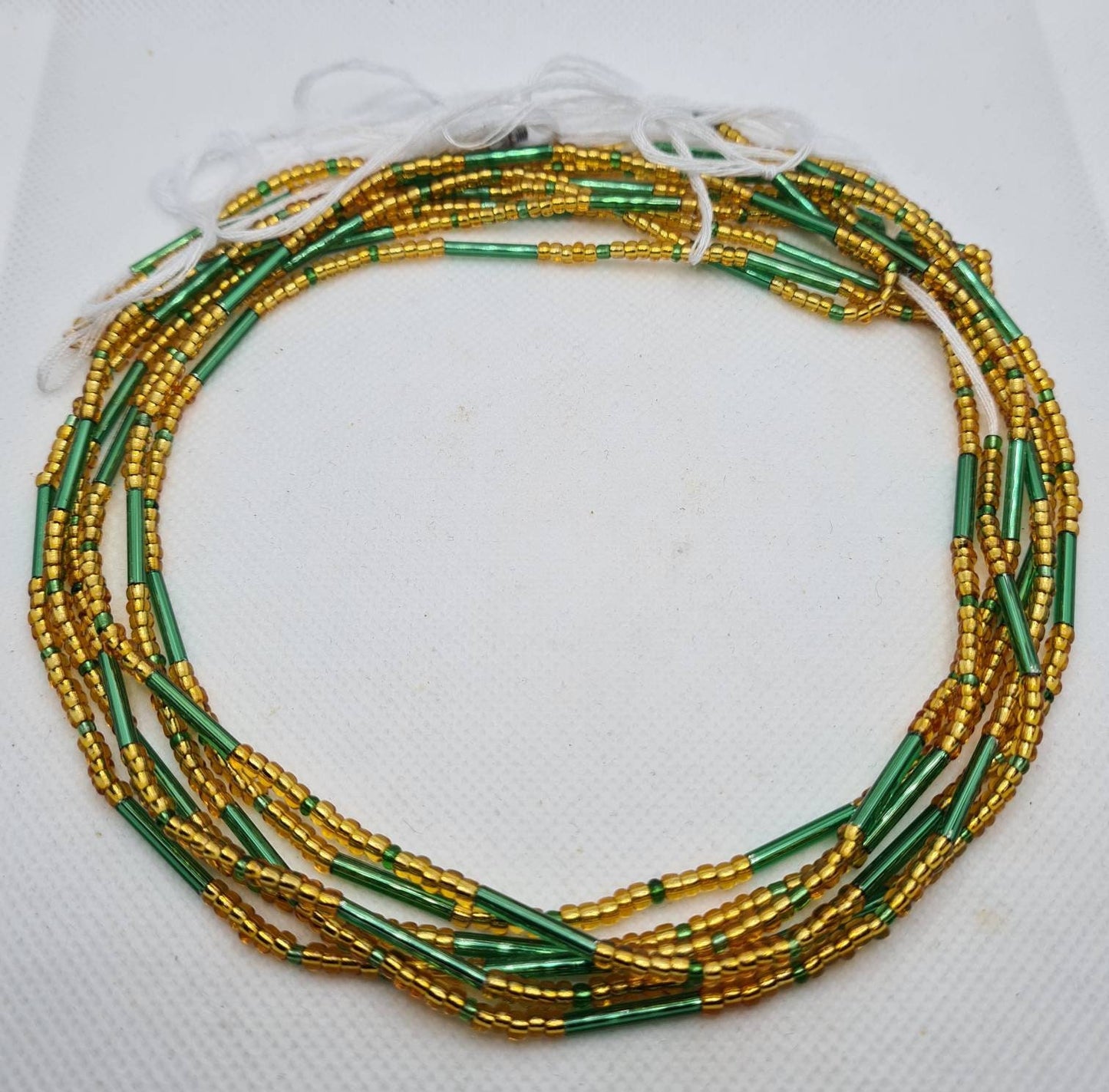 Green and Gold Waist Beads|On Sale Belly Chain Weight control African beads|belly beads| Ghana beads| Weight Tracker