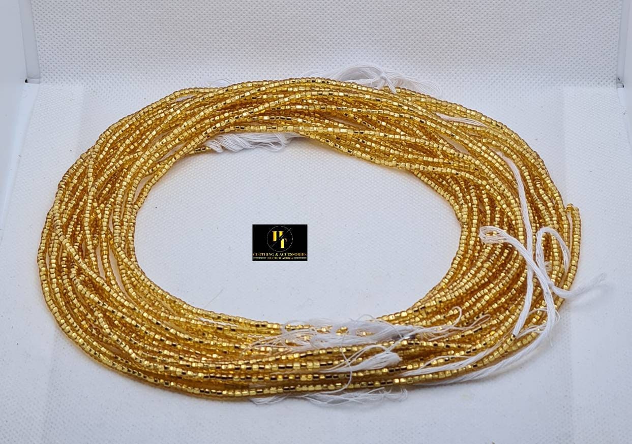 Gold colour Waist Beads|On Sale Belly Chain Weight control African beads|belly beads| Ghana beads| Weight Tracker|Nigerian waist beads