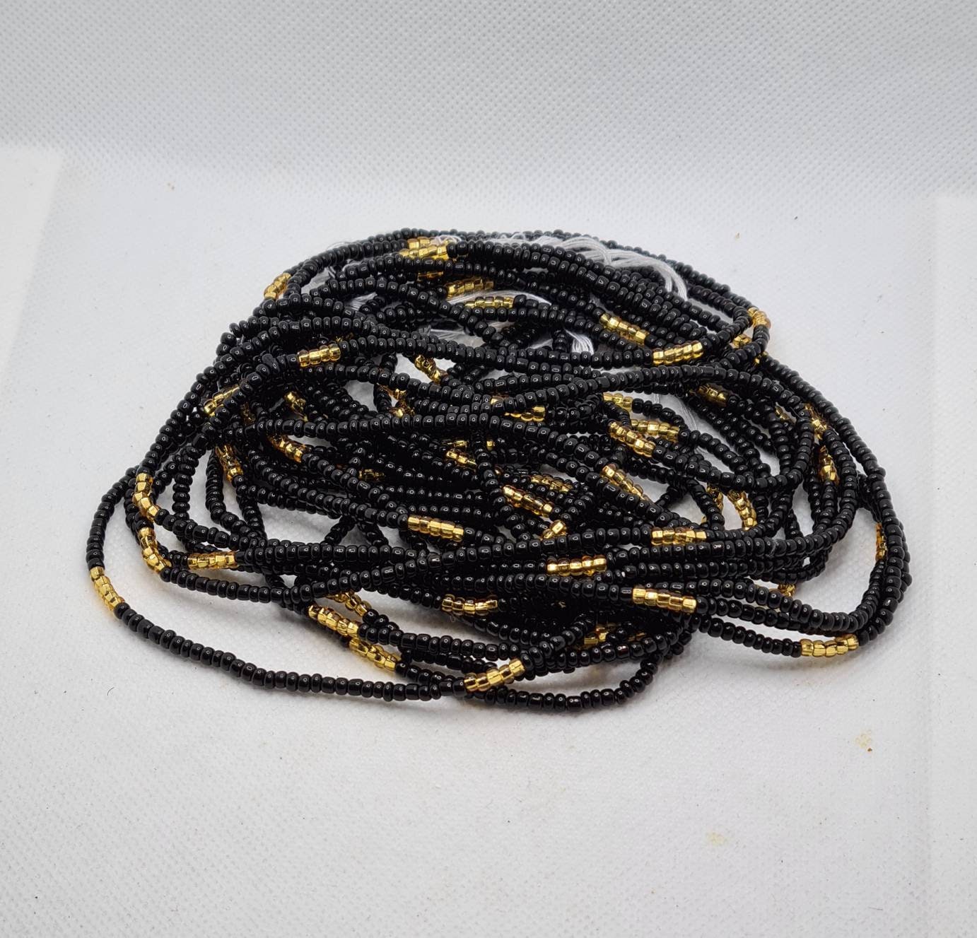 Black and Gold Waist Beads|On Sale Belly Chain Weight control African beads|belly beads| Ghana beads| Weight Tracker Beads| Nigerian Beads