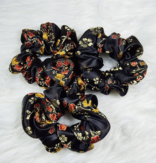 Chinese Print Scrunchie Soft Stretchy Hair Accessories Hair Tie
