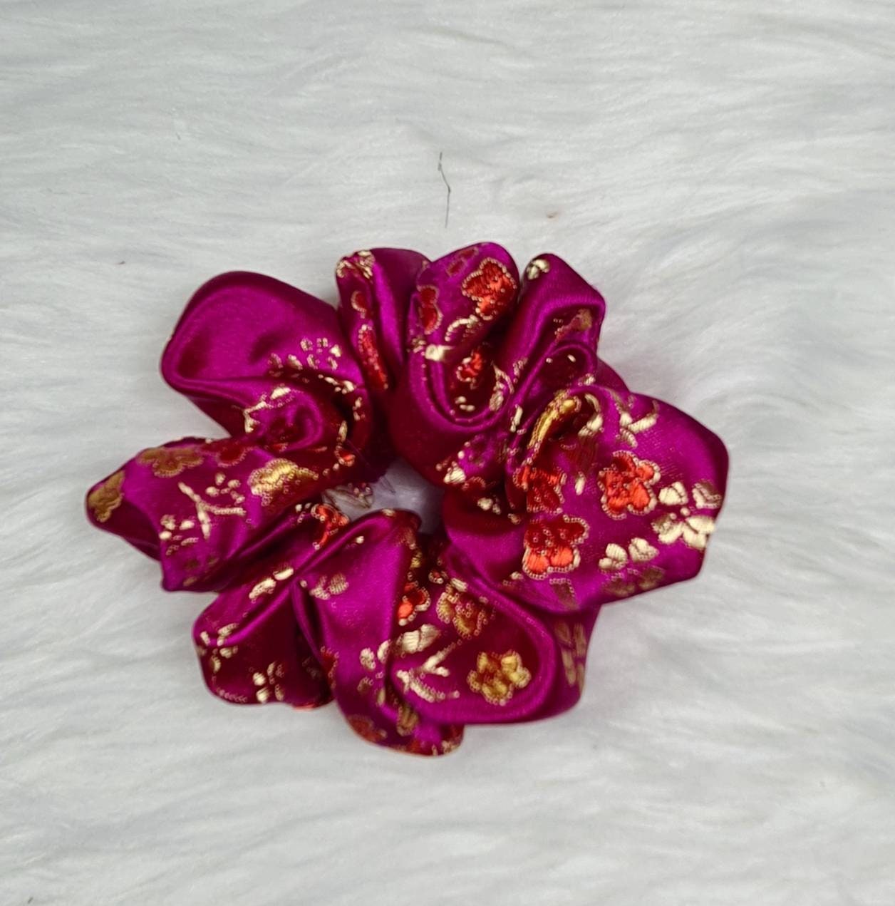 Chinese Print Scrunchie Soft Stretchy Hair Accessories Hair Tie