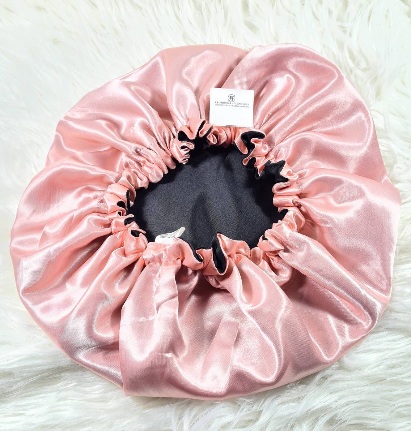 Perfect Fit Pink Reversible Satin Hair bonnet | Satin Elasticated, Sleep Hat Bonnet, Headscarf. Night Sleep, Protecting Hairstyle,
