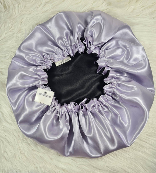 Lilac Reversible Satin hair bonnet|Satin Elasticated, Sleep Hat Bonnet, Headscarf. Night Sleep, Protecting Hairstyle,