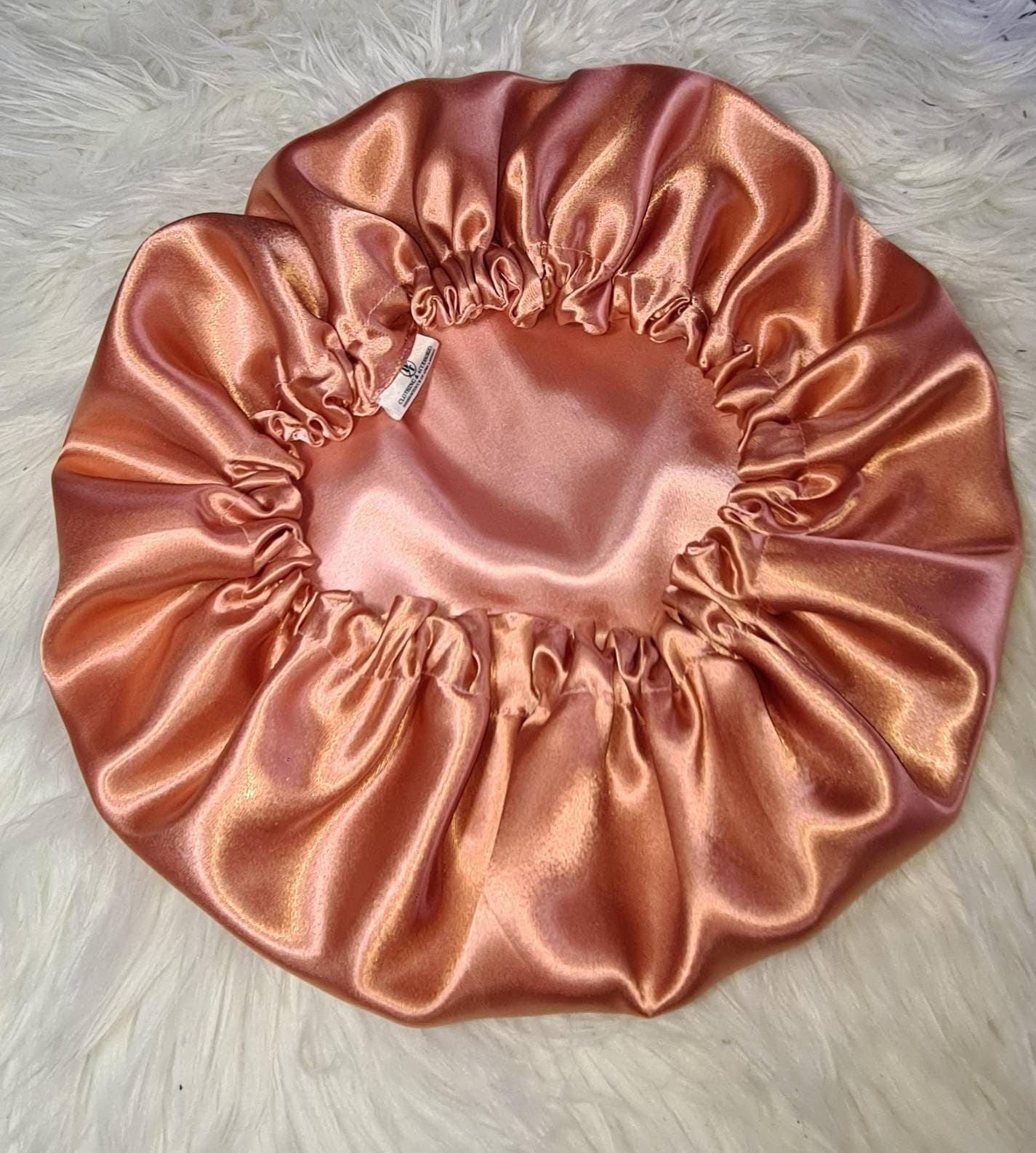 Rose Gold Reversible Satin hair bonnet|Satin Elasticated, Sleep Hat Bonnet, Headscarf. Night Sleep, Protecting Hairstyle,