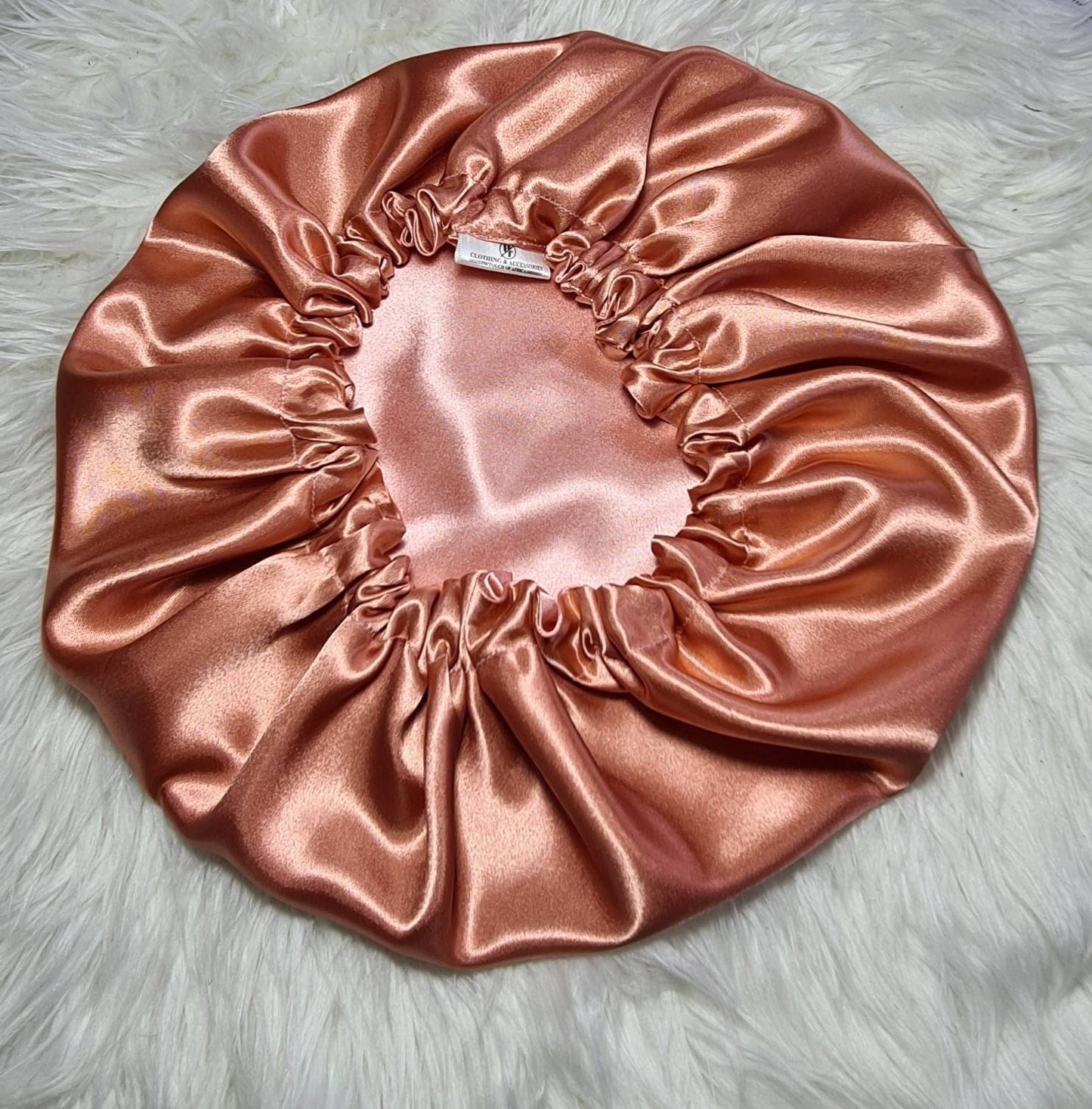 Rose Gold Reversible Satin hair bonnet|Satin Elasticated, Sleep Hat Bonnet, Headscarf. Night Sleep, Protecting Hairstyle,