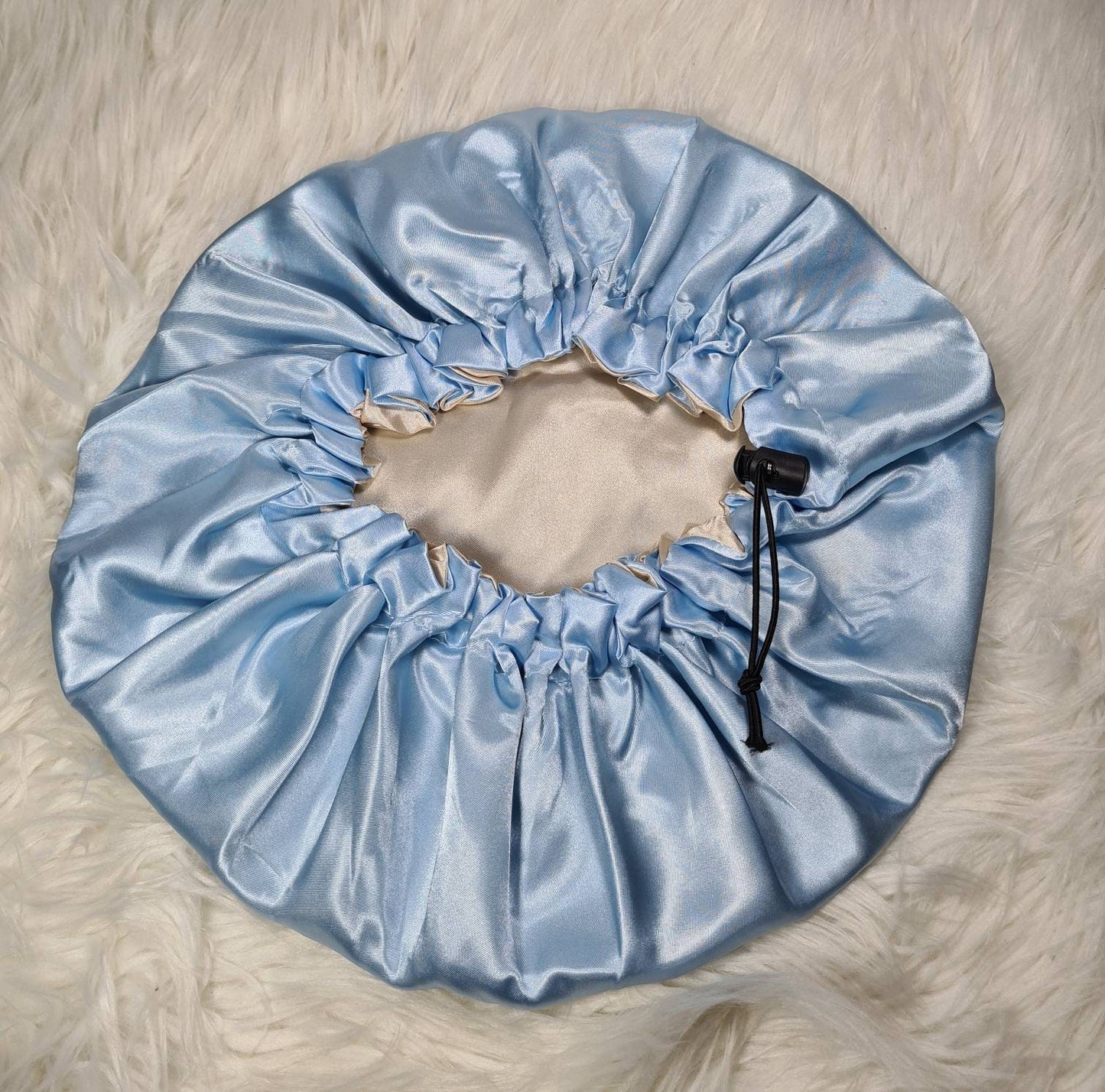 Light Blue Adjustable Drawstring Reversible Satin hair bonnet|Satin Elasticated, Sleep Hat Bonnet, Night Cap, Protecting Hairstyle.
