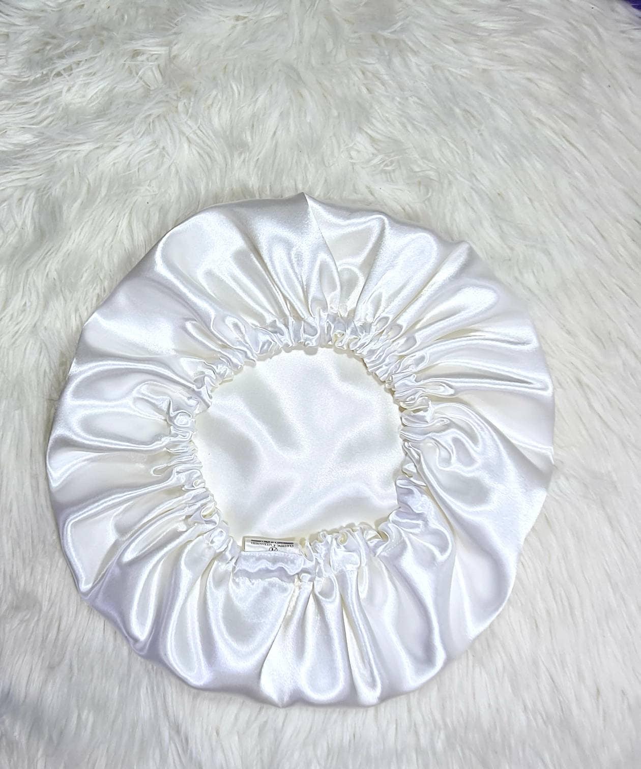 Cream Reversible Satin hair bonnet  Satin Elasticated, Sleep Hat Bonnet, Headscarf. Night Sleep, Protecting Hairstyle,
