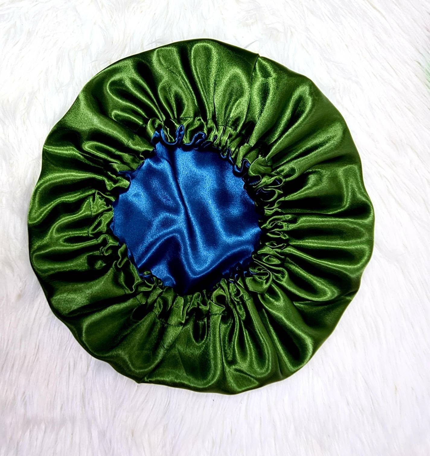 Perfect Fit Reversible Satin Hair bonnet - Protecting Hairstyle Night Sleep Headscarf for Women in Olive | Hair Accessories Girlfriend