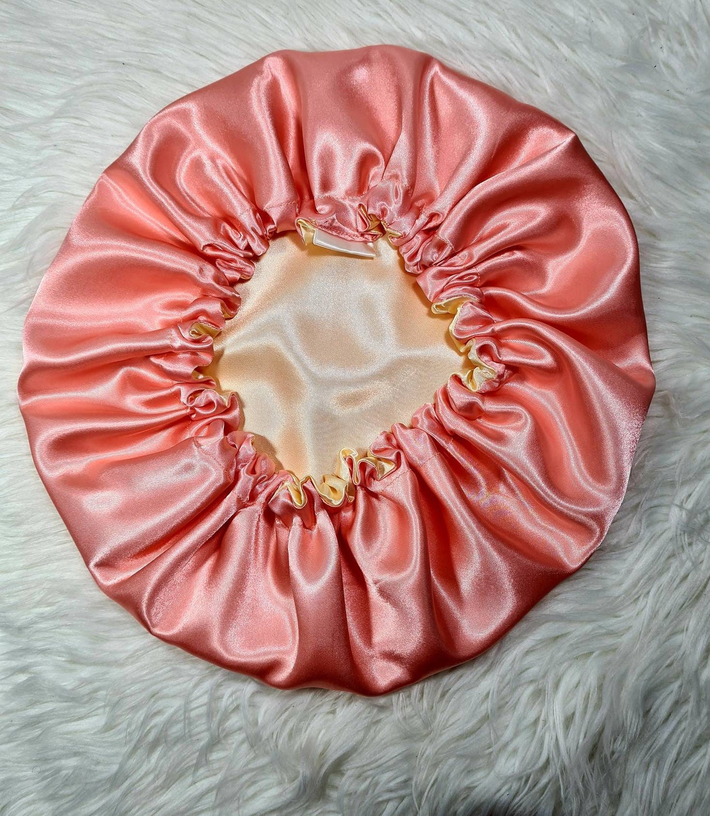 Perfect Fit Pink Reversible Satin Hair bonnet | Satin Elasticated, Sleep Hat Bonnet, Headscarf. Night Sleep, Protecting Hairstyle,