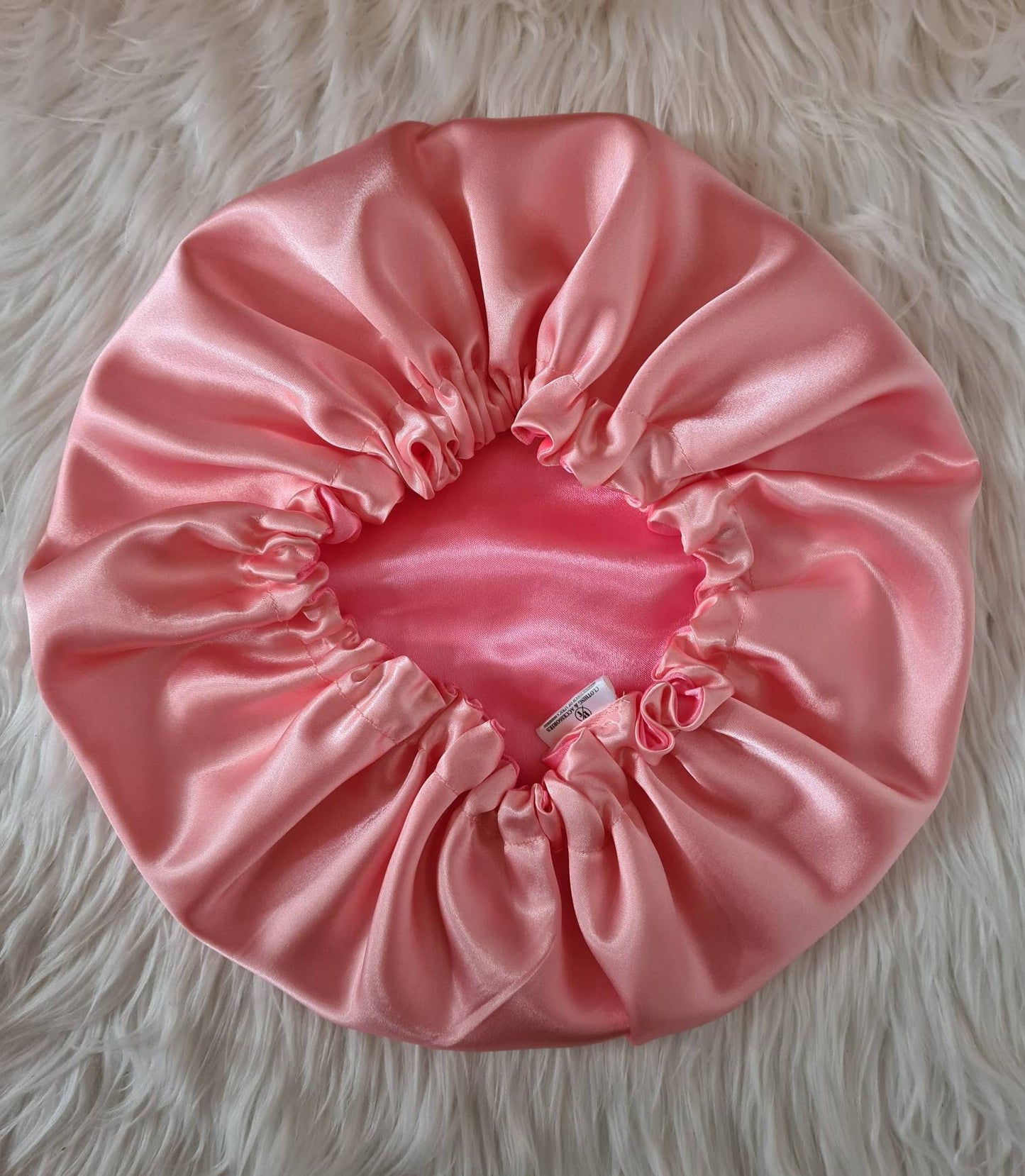 Perfect Fit Pink Reversible Satin Hair bonnet | Satin Elasticated, Sleep Hat Bonnet, Headscarf. Night Sleep, Protecting Hairstyle,