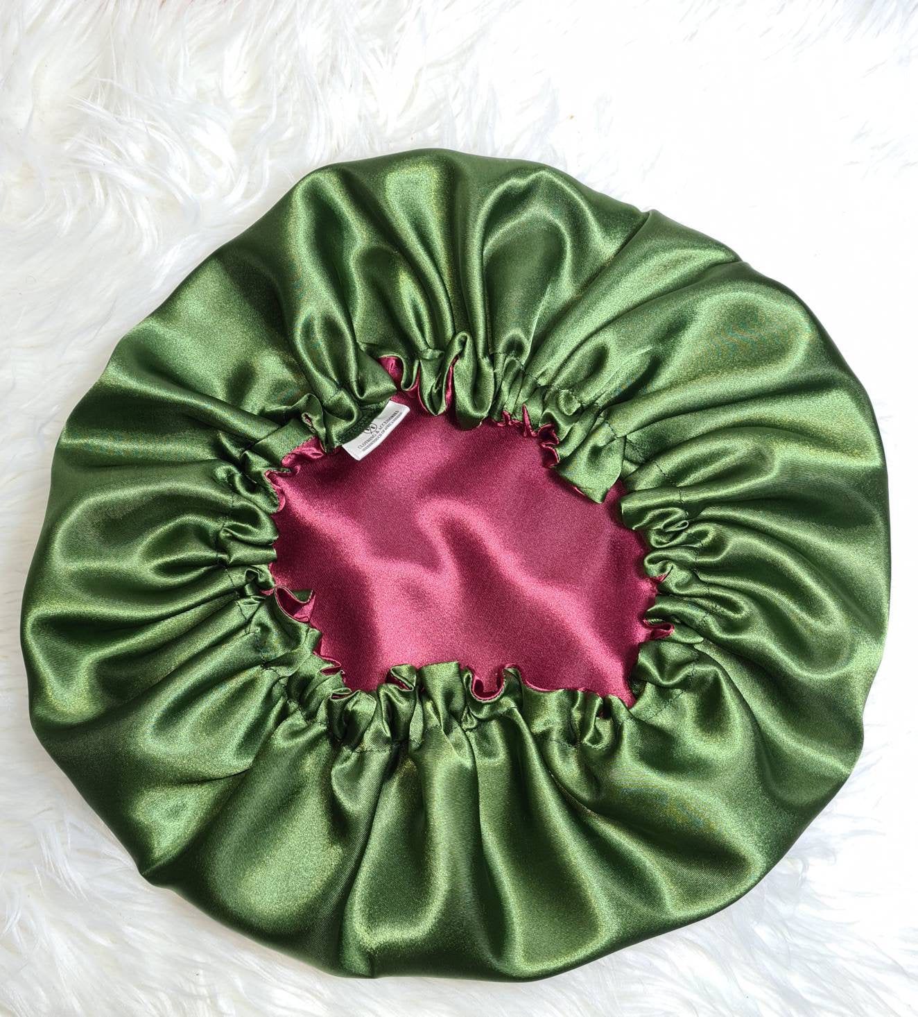 Perfect Fit Reversible Satin Hair bonnet - Protecting Hairstyle Night Sleep Headscarf for Women in Olive | Hair Accessories Girlfriend