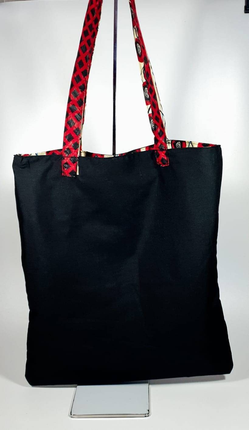 Akarah Print Tote bag,Medium Bag|Reusable tote Cotton bag, Holiday Bag, Reversible Adult Size|Red