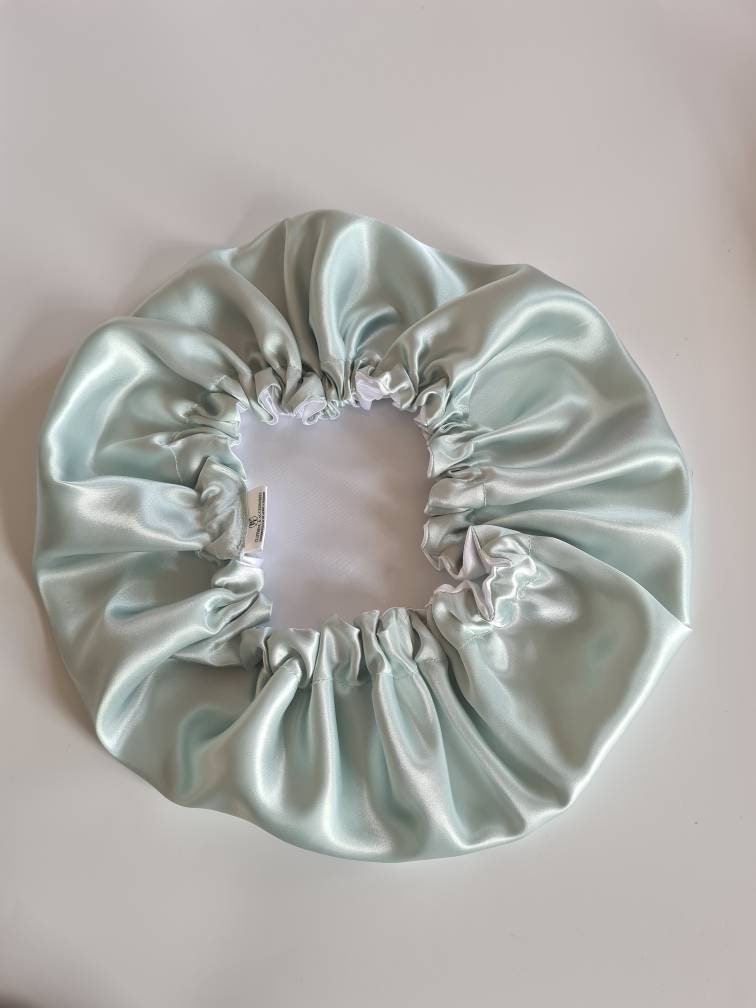 Duckegg Reversible Satin hair bonnet|Satin Elasticated. Sleep Hat Bonnet. Headscarf. Night Sleep. Protecting Hairstyle.