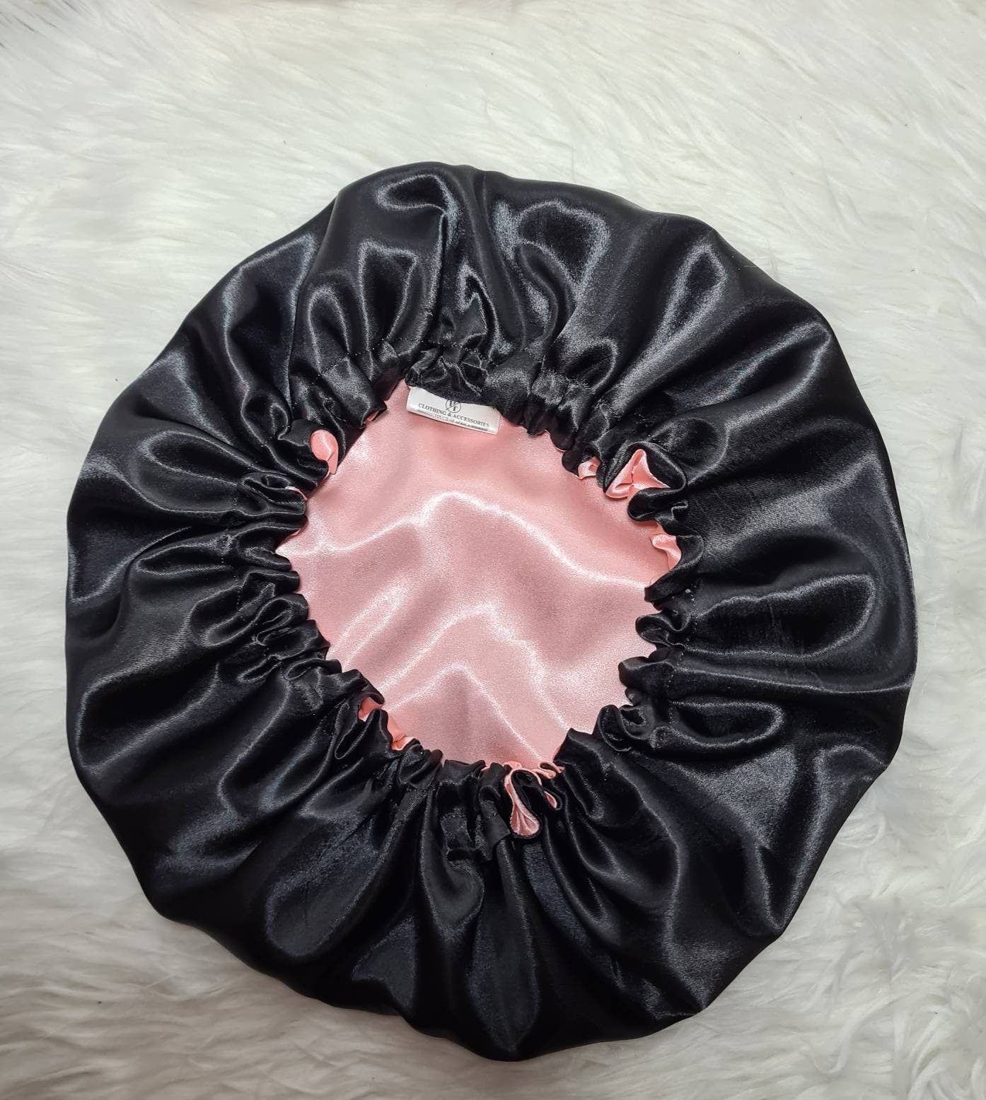 Black Reversible Satin hair bonnet|Satin Elasticated, Sleep Hat Bonnet, Headscarf. Night Sleep, Protecting Hairstyle, Bonnet.