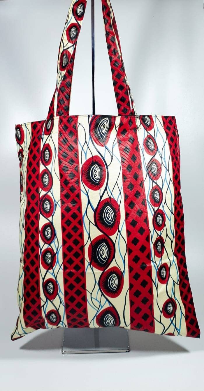 Akarah Print Tote bag,Medium Bag|Reusable tote Cotton bag, Holiday Bag, Reversible Adult Size|Red